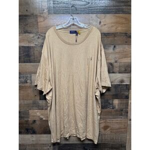 Polo Ralph Lauren Men's Tan Heathered Cotton Crew Neck T Shirt Size 5XB Big